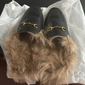 gucci faux leather slippers